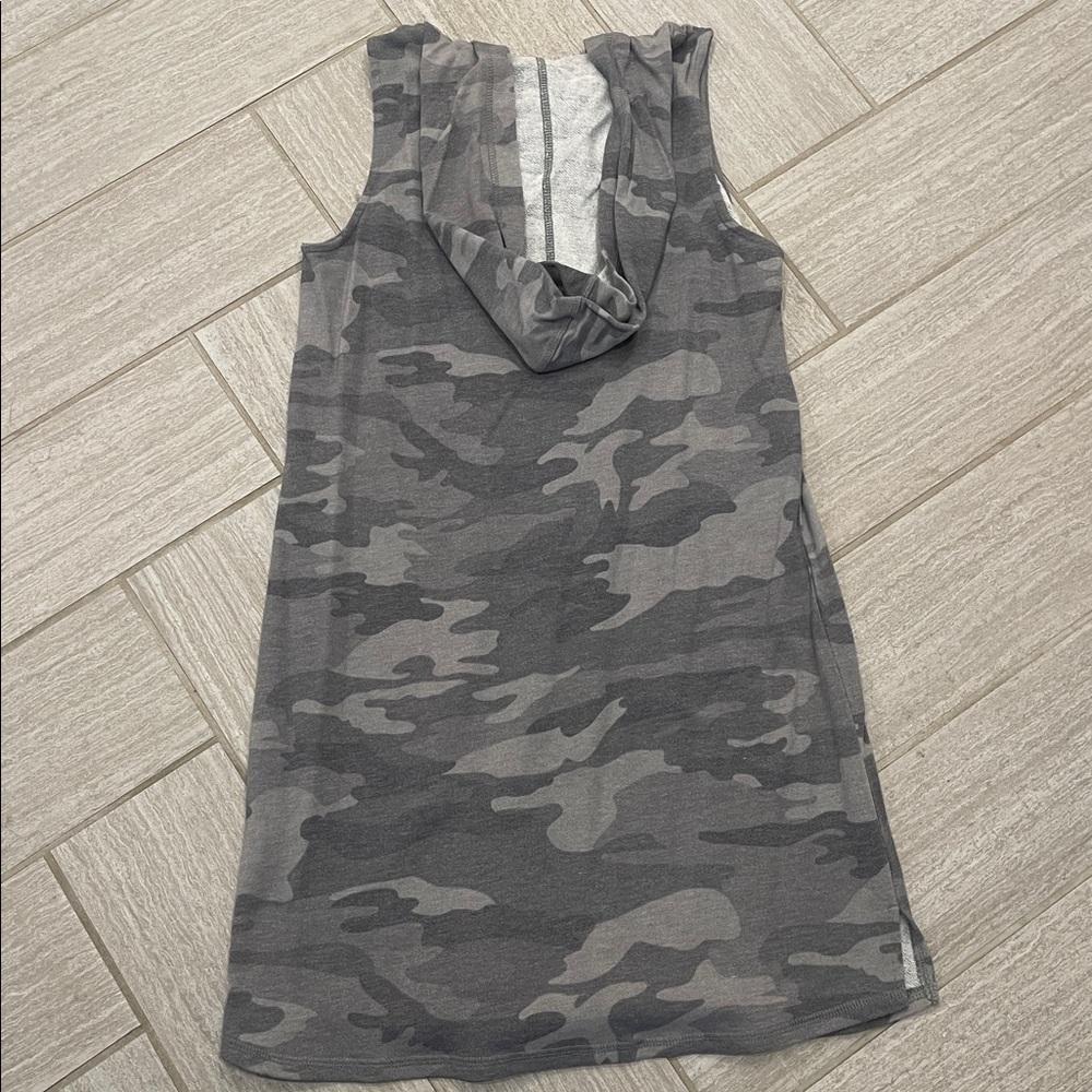 Maurice’s Sleeveless Camo Hooded Tank Dress - Gray Camouflage - Picture 3 of 3